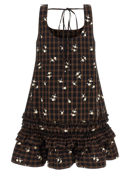 Ganni Check Flower Dress