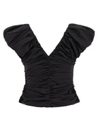 Ganni Black Ruched Top