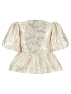 Ganni Satin Peplum Blouse