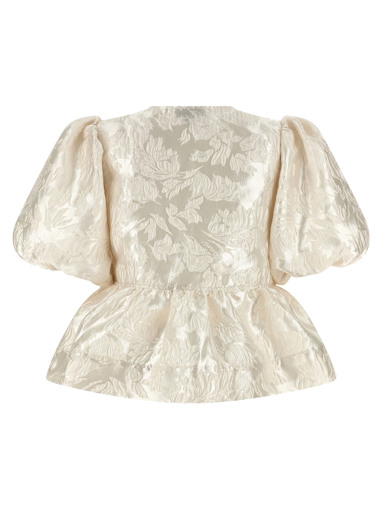 Ganni Satin Peplum Blouse