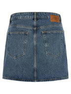 Ganni Denim And Lace Skirt