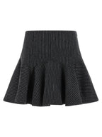 Ganni Pinstriped Flannel Skirt