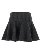 Ganni Pinstriped Flannel Skirt