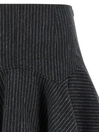 Ganni Pinstriped Flannel Skirt