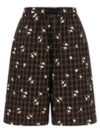Ganni Check Flower Bermuda Shorts