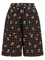 Ganni Check Flower Bermuda Shorts