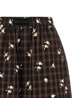Ganni Check Flower Bermuda Shorts