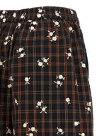 Ganni Check Flower Bermuda Shorts