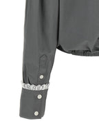 Ganni Cropped Shirt With Lace