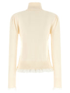Ganni Turtleneck Sweater With Lace Trim