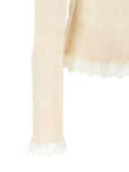 Ganni Turtleneck Sweater With Lace Trim
