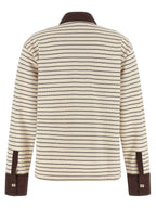 Ganni Striped Cotton Polo Shirt