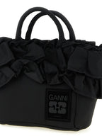 Ganni Mini Shopper Ruffle Handbag