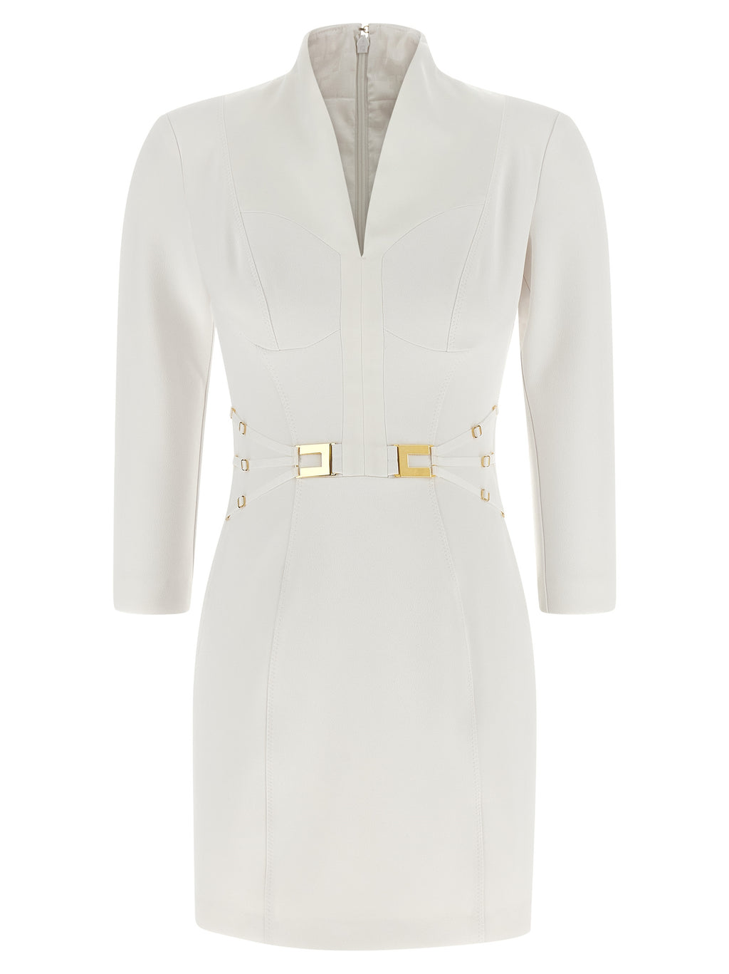 Elisabetta Franchi Logo Dress With Elastic Bands