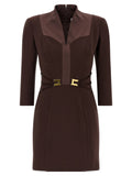Elisabetta Franchi Logo Dress With Elastic Bands