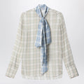 Acne Studios Silk blouse with scarf Green/orange