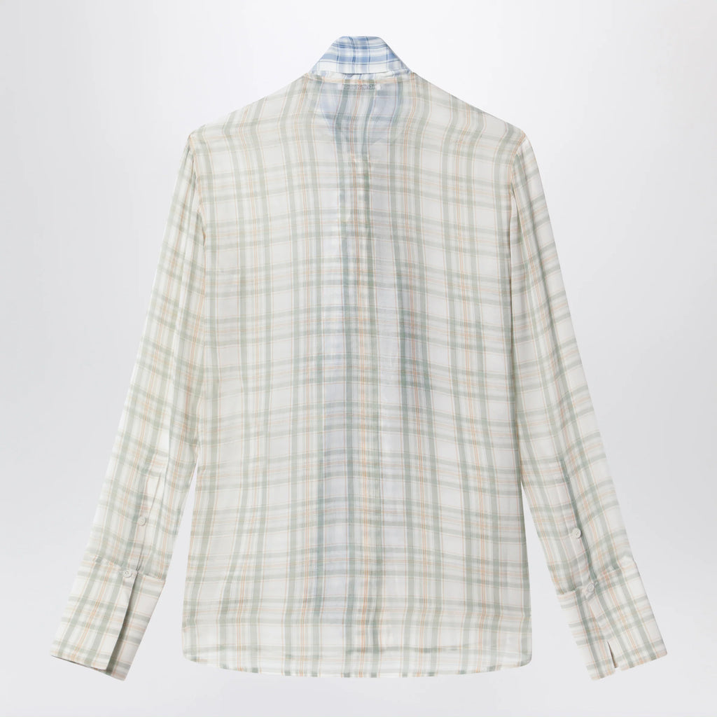 Acne Studios Silk blouse with scarf Green/orange