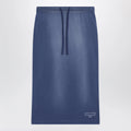 Acne Studios Navy blue cotton skirt with a splatter effect