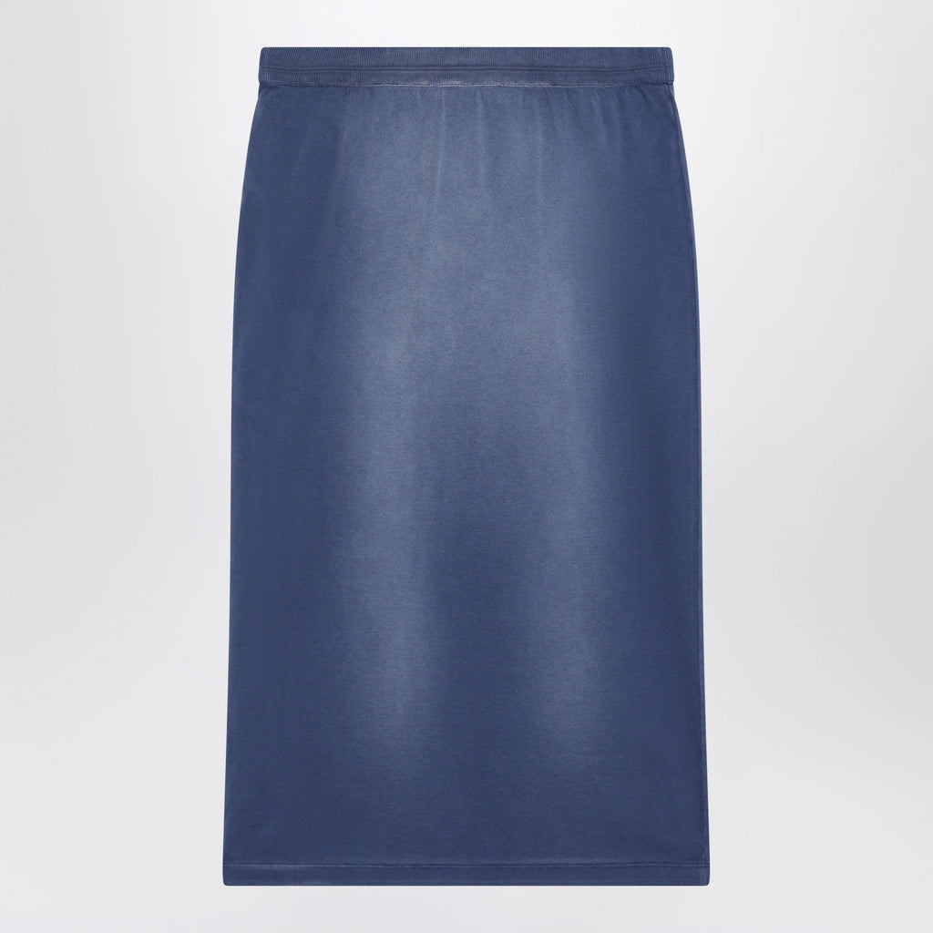 Acne Studios Navy blue cotton skirt with a splatter effect