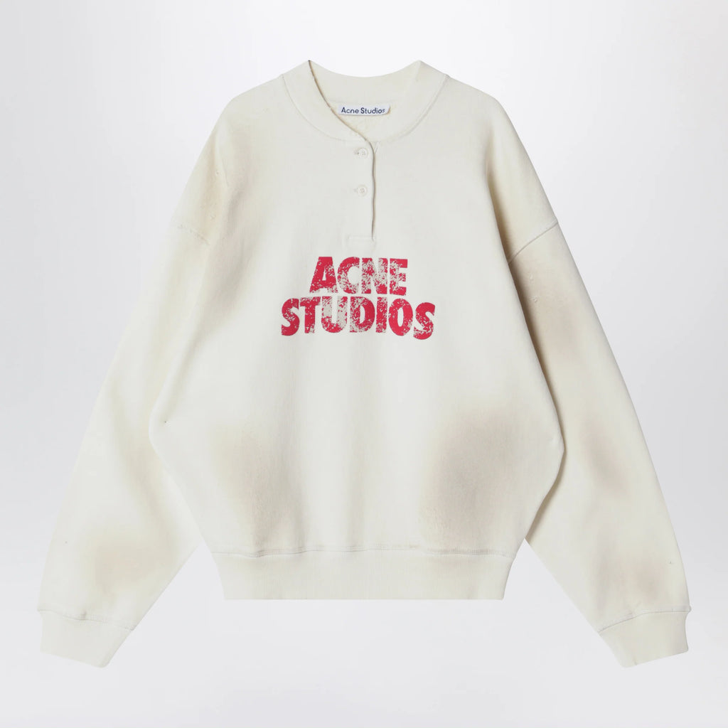 Acne Studios Fleece logo sweatshirt off white