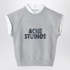Acne Studios Layered fleece vest grey melange