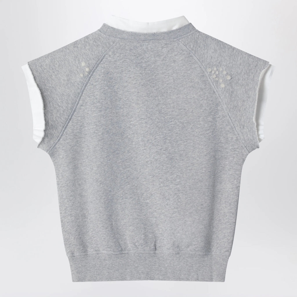 Acne Studios Layered fleece vest grey melange