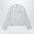 Acne Studios Light Blue/Gray Striped Polo Sweatshirt