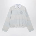 Acne Studios Light Blue/Gray Striped Polo Sweatshirt