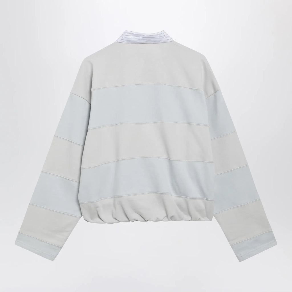 Acne Studios Light Blue/Gray Striped Polo Sweatshirt