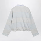 Acne Studios Light Blue/Gray Striped Polo Sweatshirt