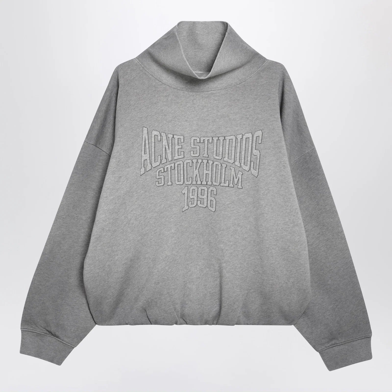 Acne Studios Mélange Gray Fleece Sweatshirt with Logo