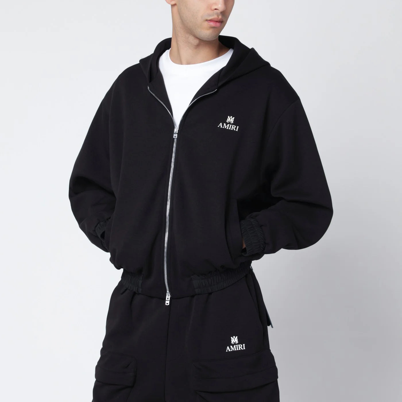 AMIRI Black cotton-blend zip sweatshirt