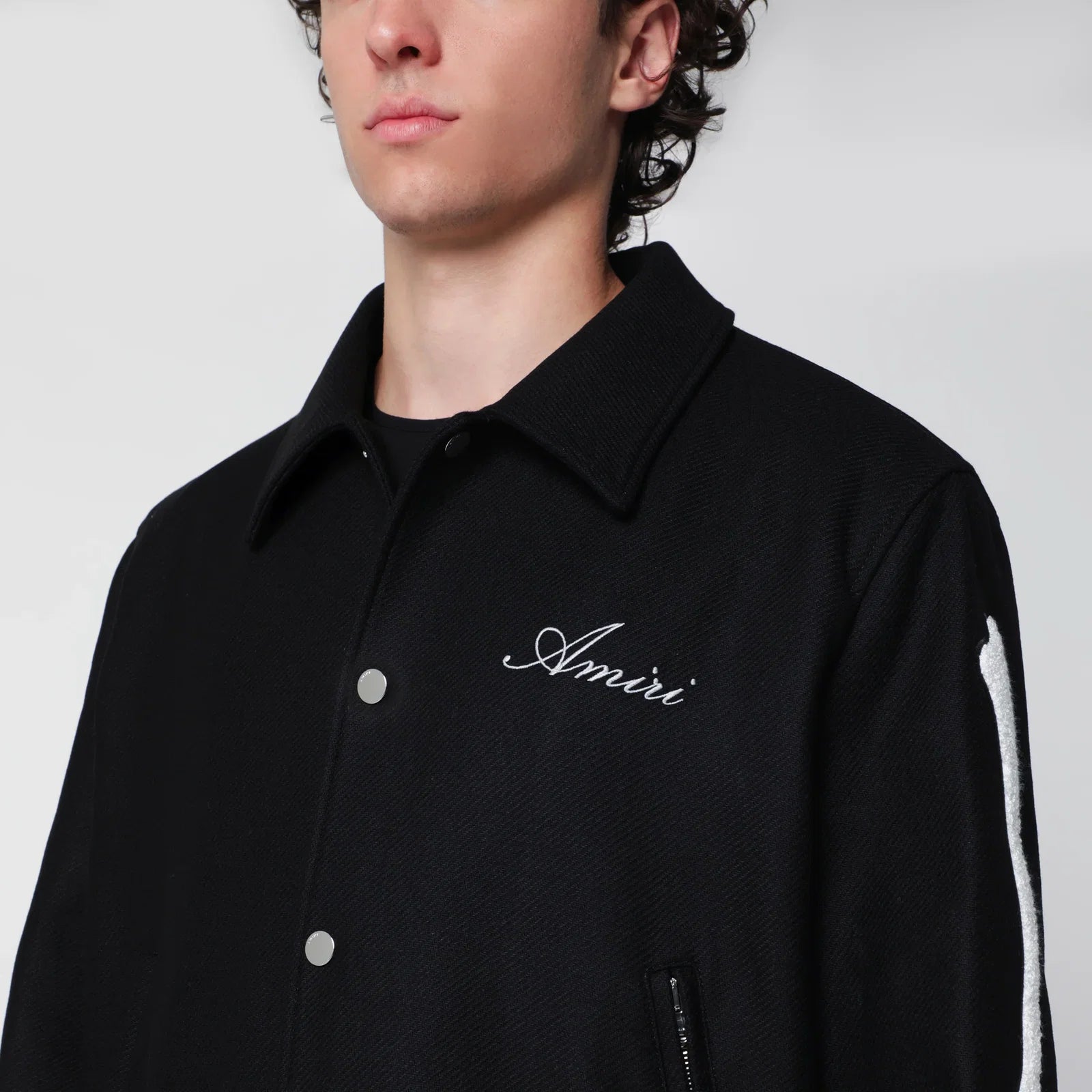 AMIRI Black wool blend jacket with logo