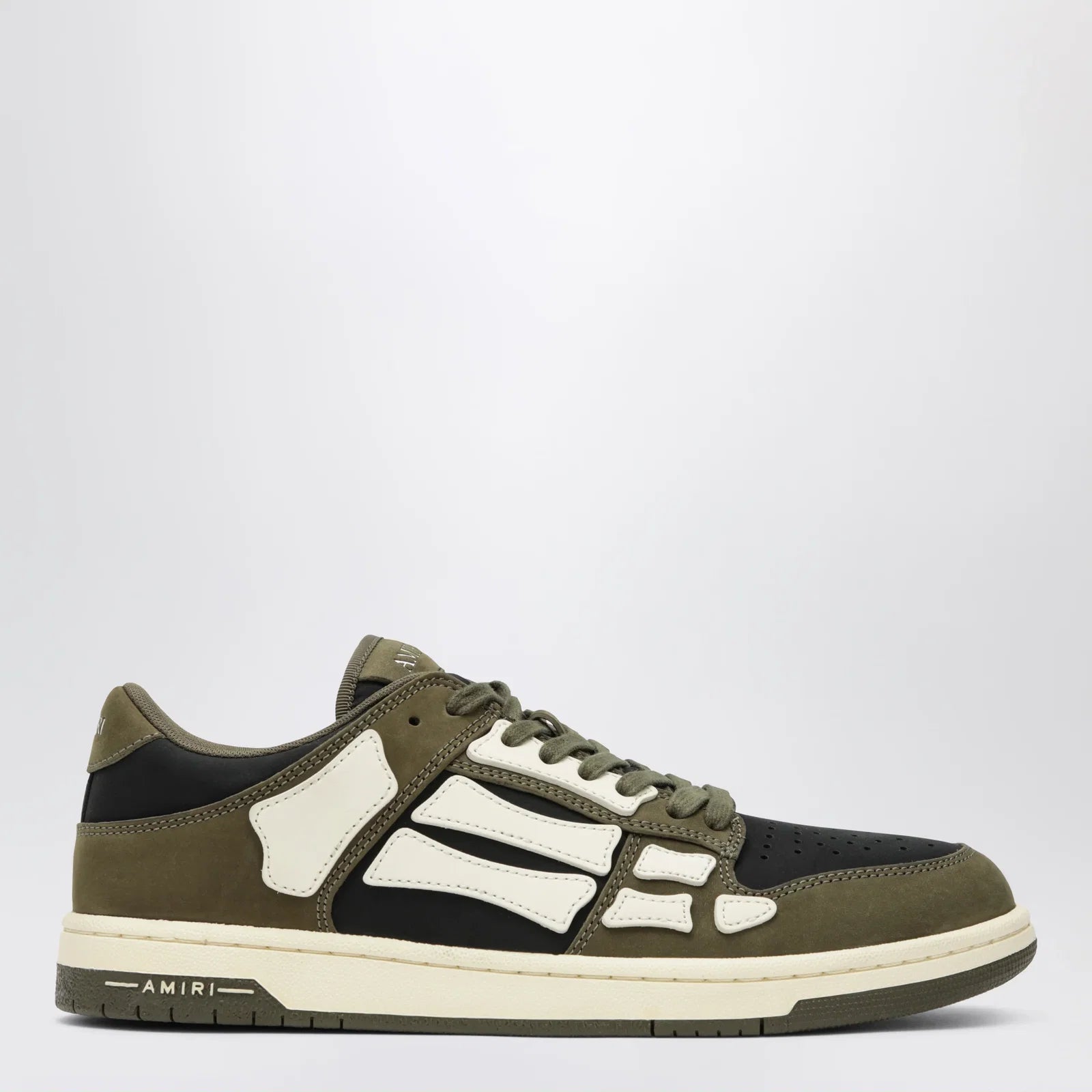 AMIRI Skel Top Low sneakers in black/army green/white