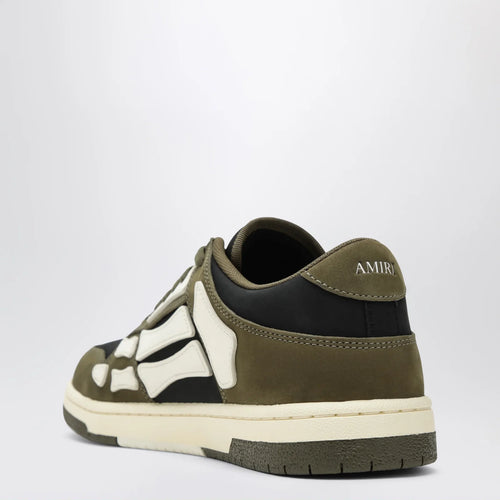 AMIRI Skel Top Low sneakers in black/army green/white