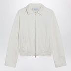 Max Mara White cropped sweatshirt in silk blend