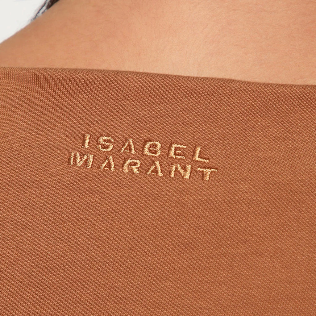 ISABEL MARANT Asymmetrical Sebani T-shirt in caramel colour