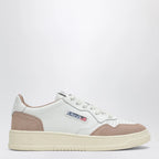 AUTRY Medalist Low Sneakers in white leather and cinnamon pink suede