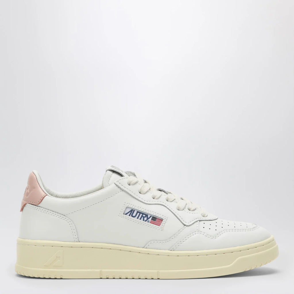 AUTRY White/pink leather Medalist Sneakers