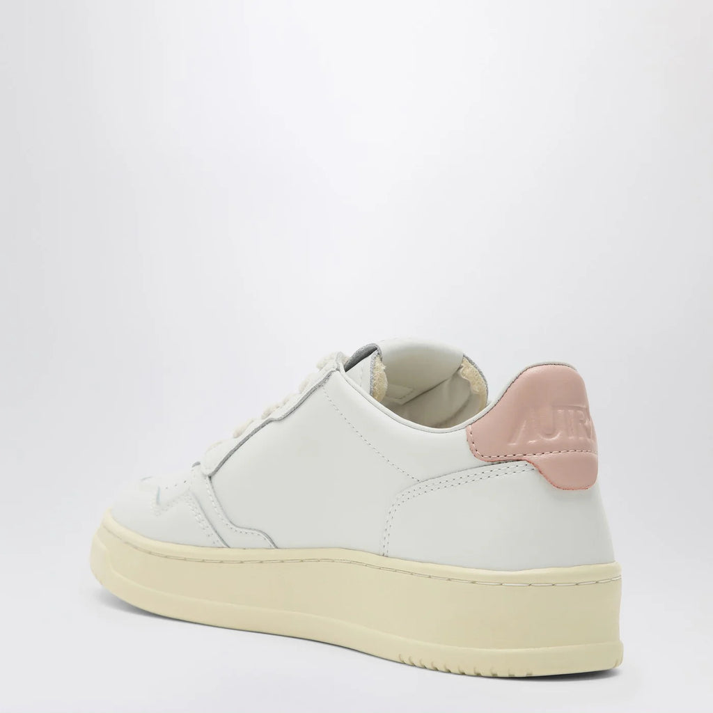 AUTRY White/pink leather Medalist Sneakers