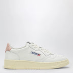 AUTRY White/pink leather Medalist Sneakers