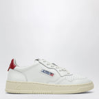 AUTRY Medalist Low sneakers in white/dark red leather