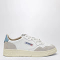 AUTRY Medalist Low Sneakers in white/light blue leather and suede