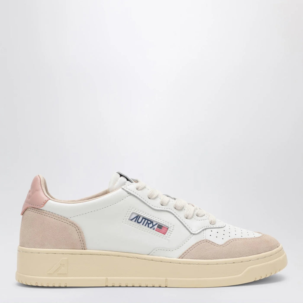 AUTRY Medalist Low white/blush leather and suede Sneakers