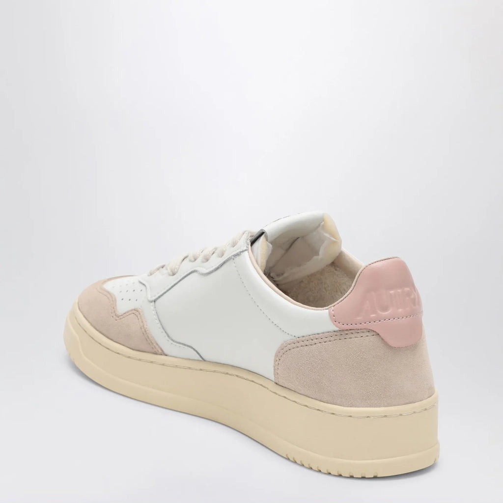 AUTRY Medalist Low white/blush leather and suede Sneakers