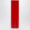 Sportmax Red Wool Scarf with Fringes