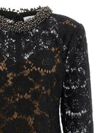 Self-Portrait Lace Dress With Jewel Collar