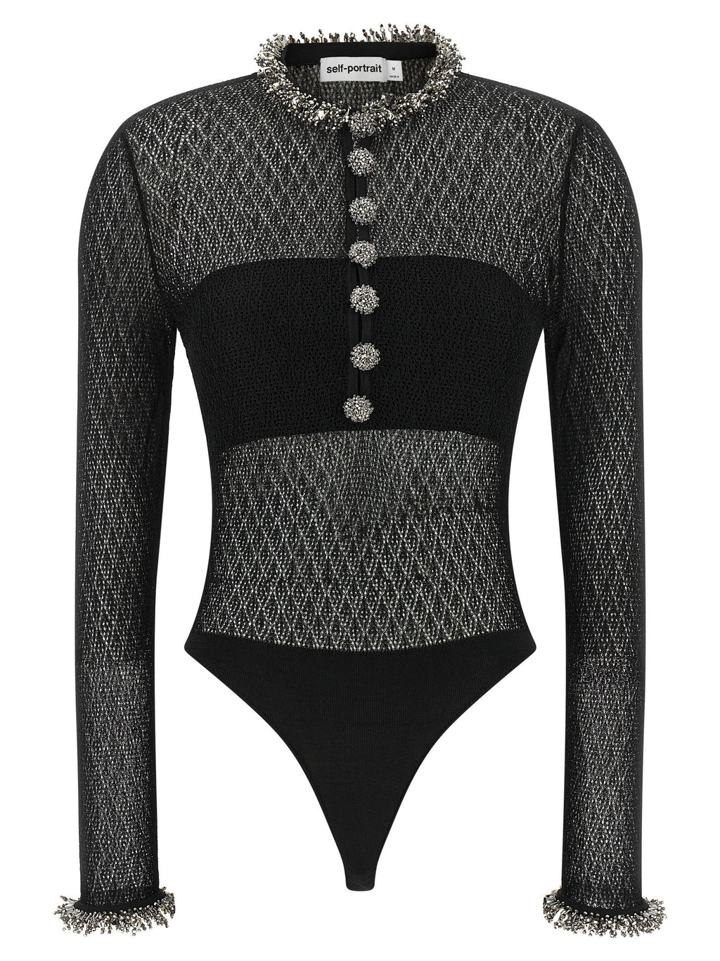 Self-Portrait Openwork Knitted Bodysuit