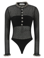 Self-Portrait Openwork Knitted Bodysuit