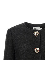 Self-Portrait Bouclé Fur Jacket